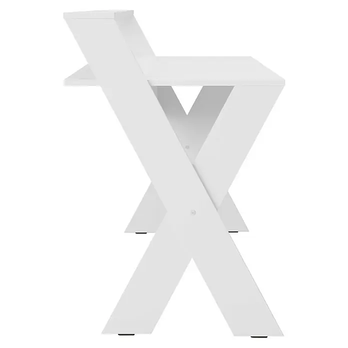 Phönix Schreibtisch Montreal - L x B x H: 65 x 115 x 95 cm, Weiß - Dieser Beistelltisch in Weiß mit dem X-förmigen Gestell ist ein echter Hingucker und bietet eine moderne Ablagefläche im Wohnbereich.