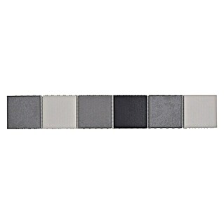 Fliesenbordüre Quadrat (4,8 x 30 cm, Mix Grau, Matt)