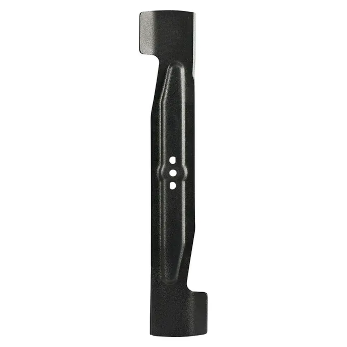 Einhell Ersatzmesser für Rasenmäher - Einhell Elektro-Rasenmäher GC-EM 1536, GEM-E 1536 und PE-EM 1536, 1 Stk. - Nahaufnahme eines Rasenmähermessers. Das Messer ist aus Metall und hat drei Löcher in der Mitte.