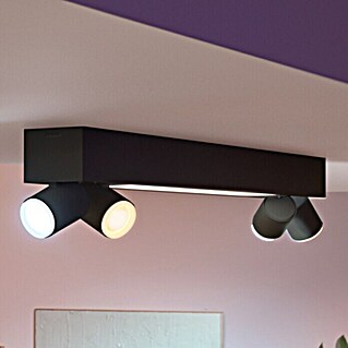 Philips Hue LED-Deckenstrahler Centris (40 W, L x B x H: 99 x 8,5 x 12,8 cm, Schwarz, Mehrfarbig)