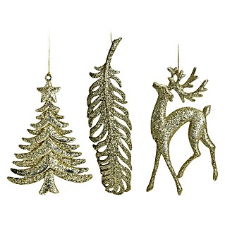Kerstboomversiering glitter (Goud, 1 st.)