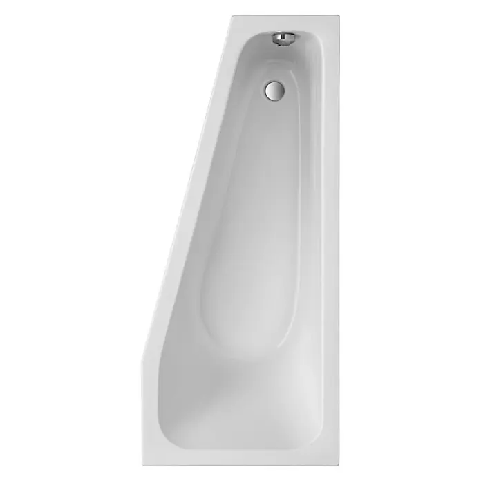 Ottofond Raumsparbadewanne Durban - 170 x 75 cm, Sanitäracryl, Weiß, Rechts - Ansicht einer weißen Badewanne. Das Design bietet Komfort und Stil für entspannende Badezimmer.