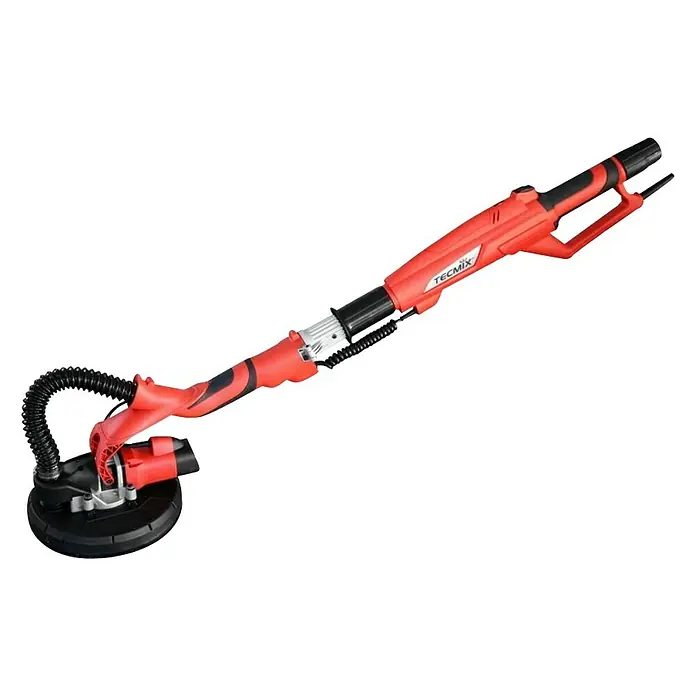 Berg Tecmix Wand- & Deckenschleifer LHS 600 - 600 W, Durchmesser Schleifteller: 225 mm - Hier ist ein roter Langhalsschleifer von Tecmix, ideal für schwer zugängliche Stellen. Er erleichtert Schleifarbeiten erheblich.