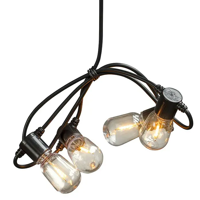 Konstsmide LED-Lichterkette - Außen, Lichtfarbe: Bernstein, Anzahl Leuchtmittel: 40 Stk., Netzbetrieben - Diese Lichterkette mit Glühbirnen ist perfekt, um eine gemütliche Atmosphäre zu schaffen. Ideal für Partys und andere Festlichkeiten.