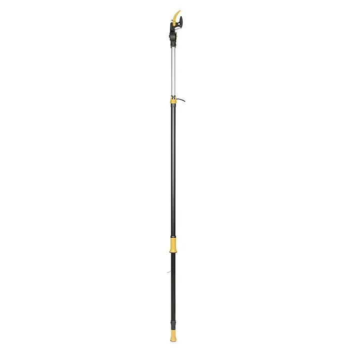 Fiskars Teleskop-Schneidgiraffe UPX86 & Adapter-Baumsäge - Max. Aststärke: 32 mm - Ein langes, zylindrisches Werkzeug mit gelben Akzenten und einem schwarzen Kopf. Ideal für schwere Arbeiten.