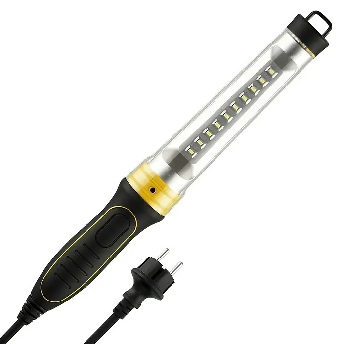REV Handleuchte - L x B x H: 41 x 5 x 4,6 cm, 250 lm, Tageslichtweiß, Netzbetrieben, IP54 - Eine Akku-Arbeitsleuchte mit LED-Technologie. Die Lampe ist mit einem Stecker ausgestattet und hat einen praktischen Griff.