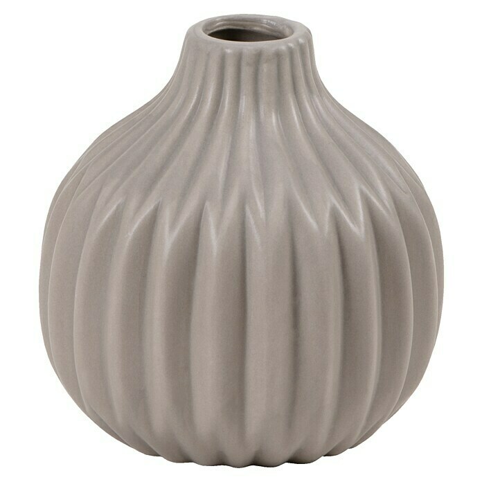 Vase Lenja SpitzØ x H: 11 x 11 cm, Keramik, Beige Front View