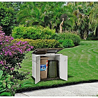 Mülltonnenbox Toskana Evo 100 (L x B x H: 131 x 88 x 133 cm, Kunststoff, Beige/Taupe, Geeignet für Anzahl Mülltonnen: 2 Stk.)