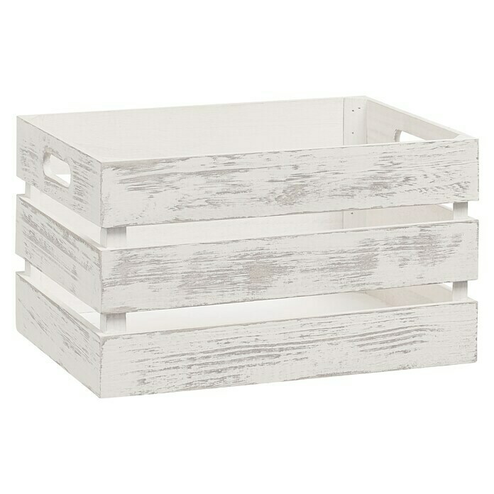 Zeller Present Caja de madera (35 x 25 x 20 cm, Blanco)