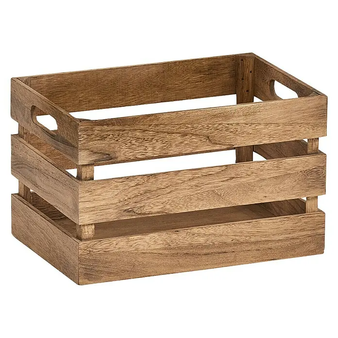 Zeller Present Holzkiste - L x B x H: 31 x 21 x 18,7 cm, Braun - Holzkorb zur Aufbewahrung von Gegenständen. Rustikal und funktional, ideal für Ordnung im Haus.