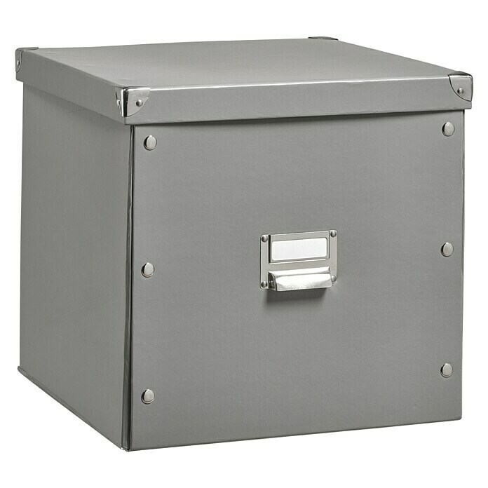 Zeller Present Aufbewahrungsbox (L x B x H: 33,5 x 33 x 32 cm, Pappe, Grau)