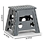 Zeller Present Klapphocker (L x B x H: 37 x 30 x 32 cm, Belastbarkeit: 150 kg, Kunststoff, Schwarz)