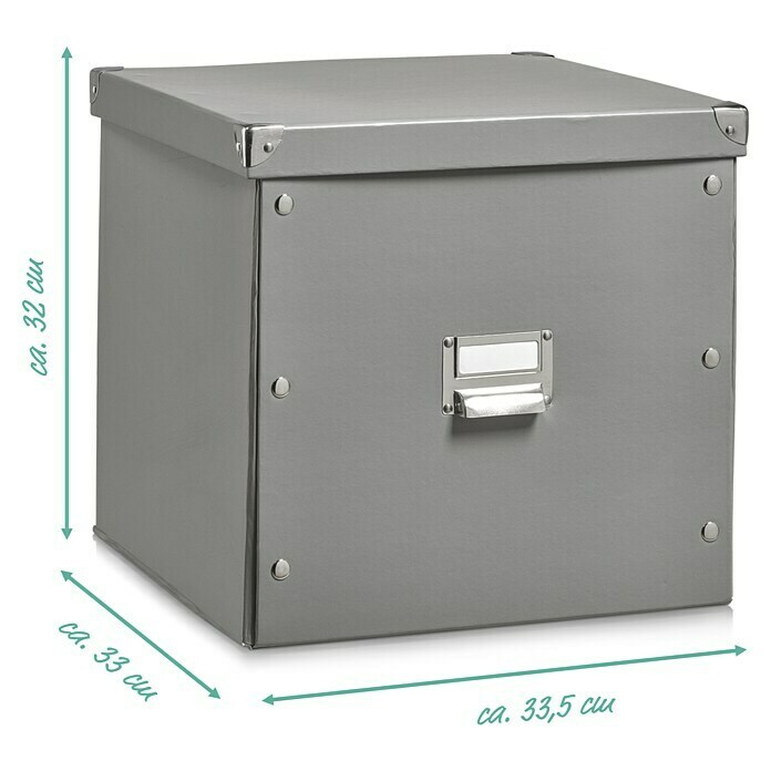 Zeller Present Aufbewahrungsbox (L x B x H: 33,5 x 33 x 32 cm, Pappe, Grau)