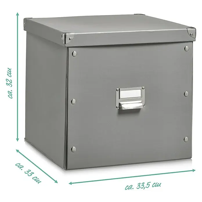 Zeller Aufbewahrungskorb Aus Filz – Eckig, Grau, Ca. 32x32x32 Cm, Mit Griffen, Für Wohnaccessoires