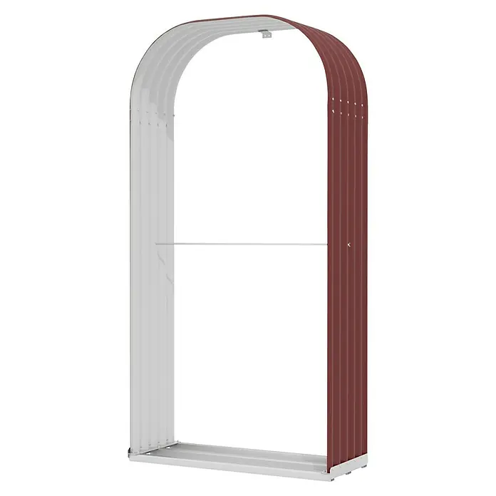 Vitavia Kaminholzregal Lignum 401 - 40 x 99 x 200 cm, Stahl, Rubin - Ein rechteckiger Kleiderständer mit abgerundeter Oberseite, der einen minimalistischen und modernen Look bietet. Ideal für die Organisation von Kleidung.