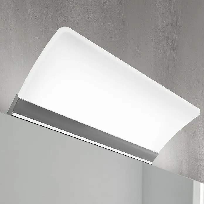 Riva Beauty 2.0 LED-Lichtspiegel - 80 x 78 cm, Schalter - Moderne Wandleuchte mit geschwungenem Schirm und Chromrahmen für stilvolle Beleuchtung im Innenbereich.