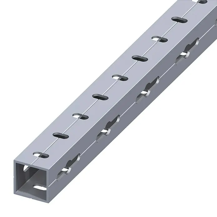 Kantoflex Quadratrohr1.000 x 23,5 x 23,5 mm, Aluminium, Unbehandelt, Gelocht - Metallprofil mit quadratischem Querschnitt und Aussparungen. Ideal für Konstruktionen, bietet Stabilität und Flexibilität für diverse Anwendungen.