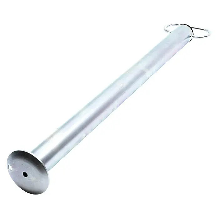 Stema Abstellstütze - 2 Stk., 76 cm, Belastbarkeit: 150 kg, Aluminium, Verzinkt - Silberner Absperrständer mit Bodenplatte und Öse. Ideal zur Lenkung von Personenströmen und zur Absperrung von Bereichen.
