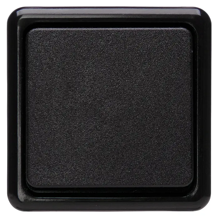 Kopp Standard Wechselschalter - Schwarz, Glänzend, Aufputzmontage, 10 A - Schwarzer quadratischer Lichtschalter mit glänzender Umrandung für modernes Design.