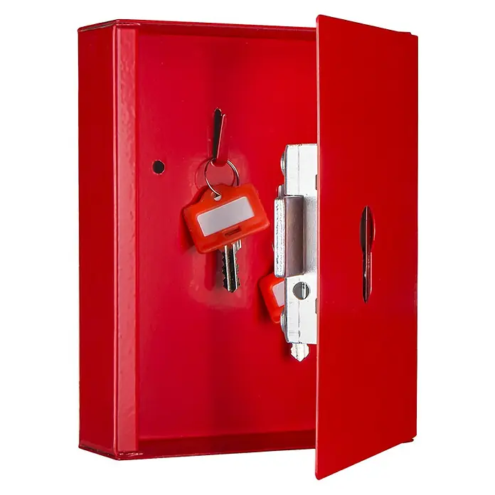 Format Notschlüsselkasten NS 2 PHZ - L x B x H: 34 x 120 x 150 mm - Roter Schlüsselschrank mit einem Schlüssel darin, zur sicheren Aufbewahrung von Schlüsseln.