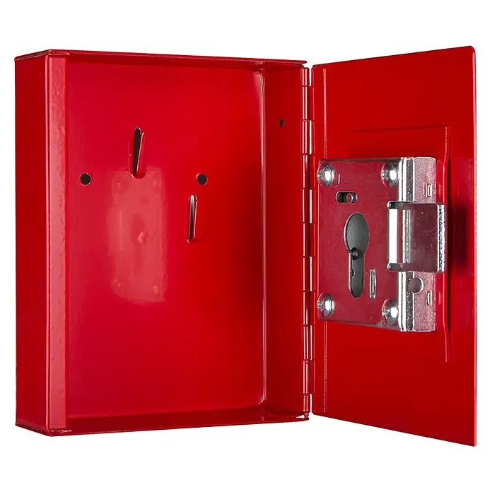 Format Notschlüsselkasten NS 2 PHZ - L x B x H: 34 x 120 x 150 mm - Roter Schlüsseltresor zur sicheren Aufbewahrung von Schlüsseln mit Schloss auf der Innenseite der Tür.