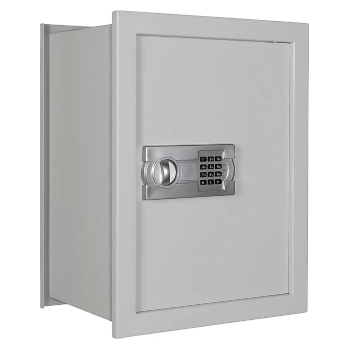 Format Wandtresor FOX 4 - Elektronisches Zahlenschloss, L x B x H: 360 x 440 x 600 mm - Grauer Wandsafe mit digitaler Tastatur und Drehgriff.