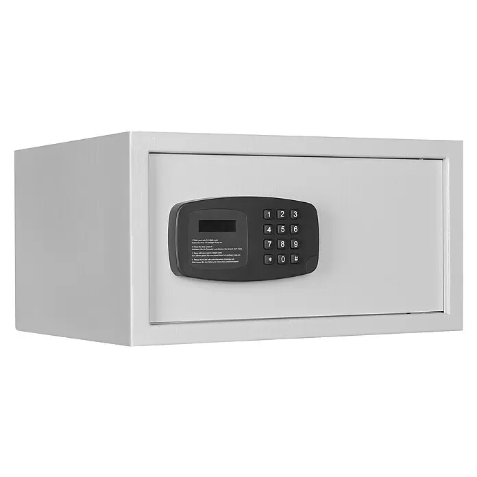 Format Möbeltresor PANTHER - L x B x H: 250 x 350 x 250 mm, Elektronisches Zahlenschloss, Volumen: 27 l - Kompakter grauer digitaler Hotelsafe mit elektronischer Tastatur.