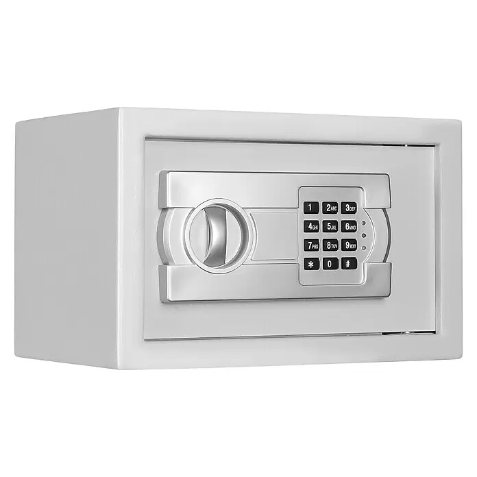 Format Möbeltresor TIGER S - L x B x H: 220 x 310 x 200 mm, Elektronisches Zahlenschloss - Grauer elektronischer Safe mit digitaler Tastatur und Griff.