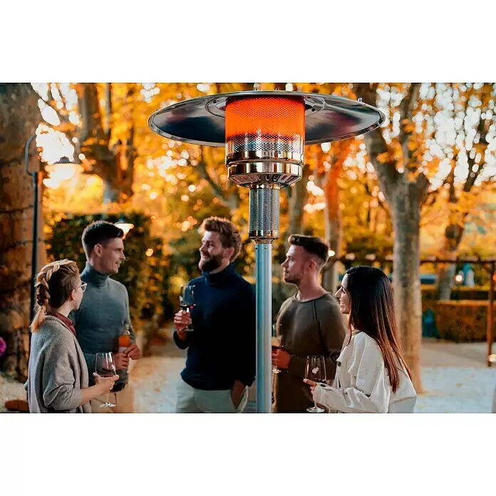 Kingstone Terrassenstrahler - Wärmeleistung: 13 kW, Höhe: 222 cm, Edelstahl - Stimmungsaufnahme