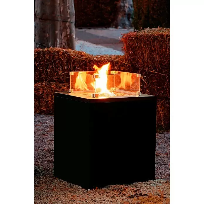 MWH Feuerstelle Palermo - 55 x 55 x 79 cm, Aluminium, Anthrazit - Stimmungsaufnahme