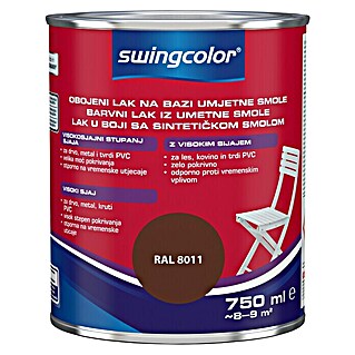 swingcolor Lak na bazi umjetne smole (Boja: Lješnjak tamnosmeđe boje, 750 ml, Sjaj)