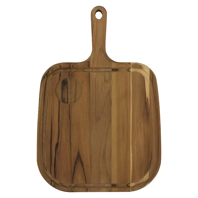 Tramontina Schneidebrett - 40 x 27 x 1,8 cm, Holz - Stilvolles Servierbrett aus Holz mit Griff und Saftrille, ideal zum Anrichten von Speisen. Ein echter Hingucker für jede Küche.