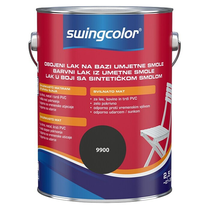 swingcolor Lak u boji  (Umjetna smola, Boja: Crne boje, 2,5 l, Na bazi otapala, Svilenkasti mat) | BAUHAUS