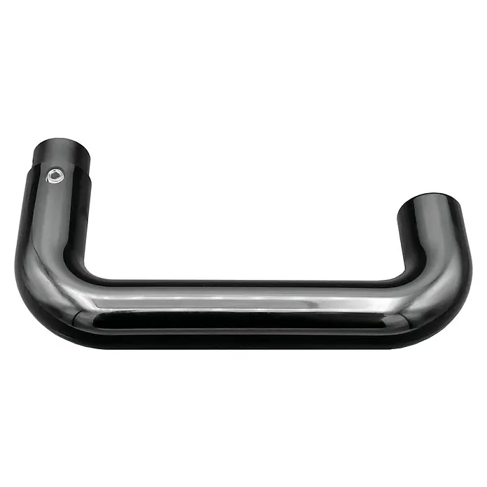 Portaferm Drückerlochteil - Vierkantstift: 8 mm, Schwarz, U-Form, Durchmesser Rohr: 23 mm - Glänzender, gebogener Auspuffkrümmer aus Metall, der die Auspuffgase effizient ableitet und für eine optimale Motorleistung sorgt.
