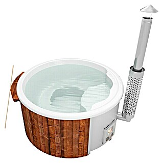Holzklusiv Saphir 180 Hot Tub Basic (Durchmesser: 200 cm, Weiß, Thermoholz, Max. Personenzahl: 4 - 6)