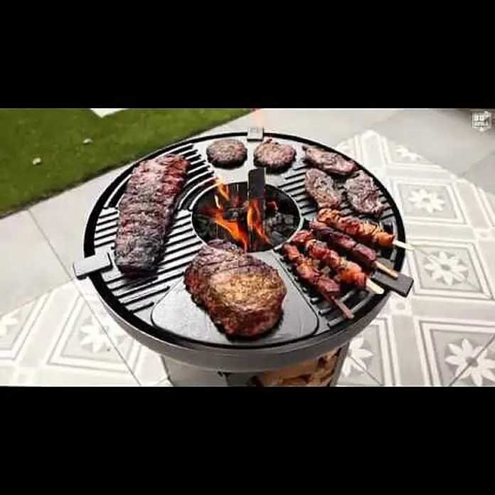 RedFire Plancha-Grill Matanzas - Durchmesser: 60 cm, Stahl - BBGrill - Matanzas Fire Pit Plancha Barbecue with Wood Storage