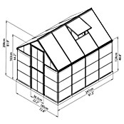 Palram Gewächshaus Hybrid (2,47 x 1,85 x 2,08 m, Polycarbonat, Glasstärke Seitenwände: 0,75 mm, Grün)