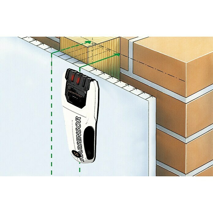 Laserliner Ortungsgerät StarSensor 50Erfassungstiefe: Max. 40 mm Holz/Metall Use Shot