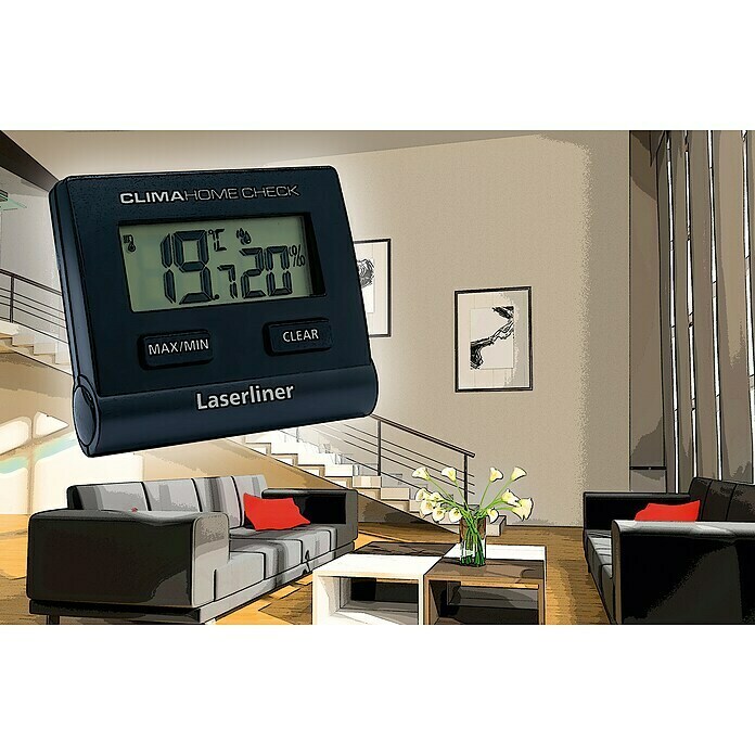 Laserliner Digitales Thermo-Hygrometer ClimaHome-Check (Schwarz, Breite: 66 mm) | BAUHAUS