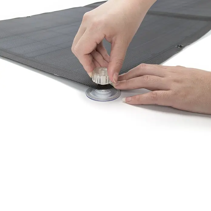 EcoFlow Saugnapf - Farblos, 8 Stk., Höhe: 3 cm, Durchmesser: 4,5 mm - Die Installation eines Sonnenrollos mit Saugnapfbefestigung, ideal für Fenster, um Sonnenlicht zu blockieren und Privatsphäre zu schaffen.