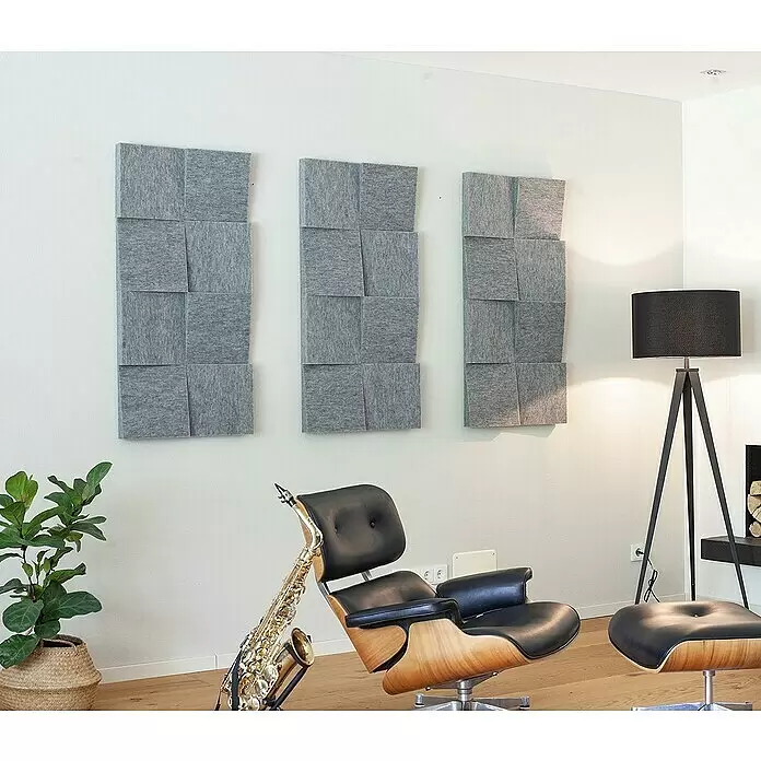 Silenti Akustikpaneel Slope - Hellgrau, 116 cm x 58 cm x 80 mm, 100 % Polyester - Stimmungsaufnahme