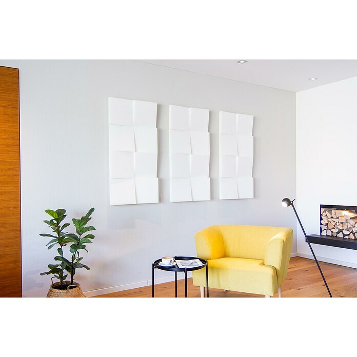 Silenti Akustikpaneel Slope (Weiß, 100 x 50 x 8 cm, 100 Polyester