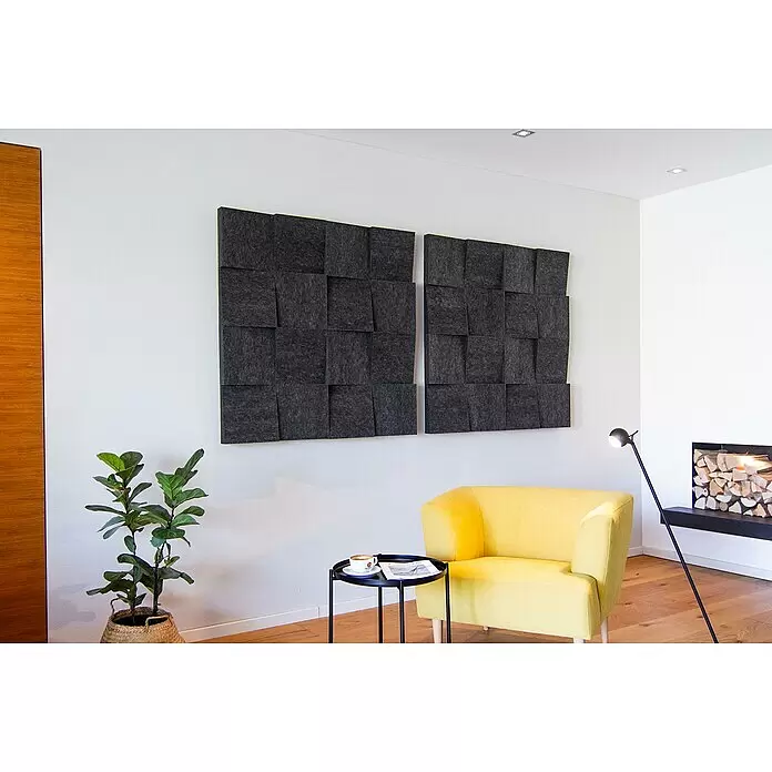 Silenti Akustikpaneel Slope - Anthrazit, 116 cm x 58 cm x 80 mm, 100 % Polyester - Stimmungsaufnahme