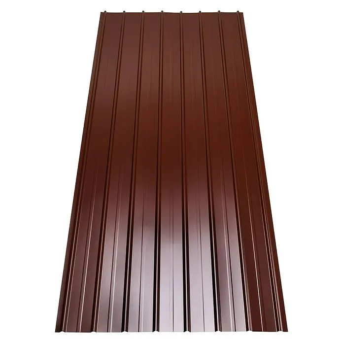 Metdach Dachblech Schwallblech - 200 cm x 90,6 cm x 0,4 mm, Rot - Braunes Trapezblech, ideal für robuste Dacheindeckungen und Fassadenverkleidungen. Langlebig und wetterbeständig.