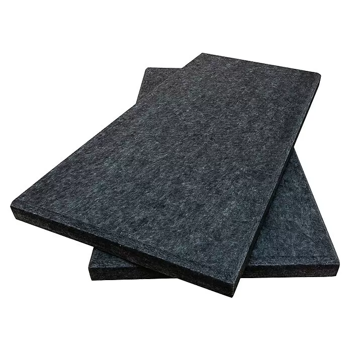 Silenti Akustikpaneel - 2 Stk., Anthrazit, 116 cm x 58 cm x 50 mm, Polyester - Diagonale Ansicht