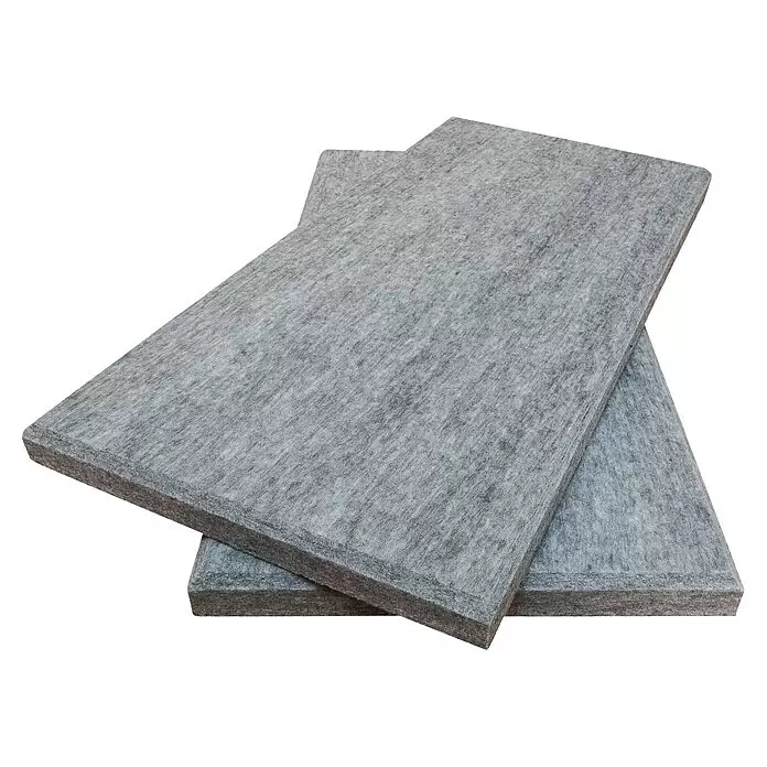 Silenti Akustikpaneel - 2 Stk., Hellgrau, 100 cm x 50 cm x 50 mm, Polyester - Diagonale Ansicht