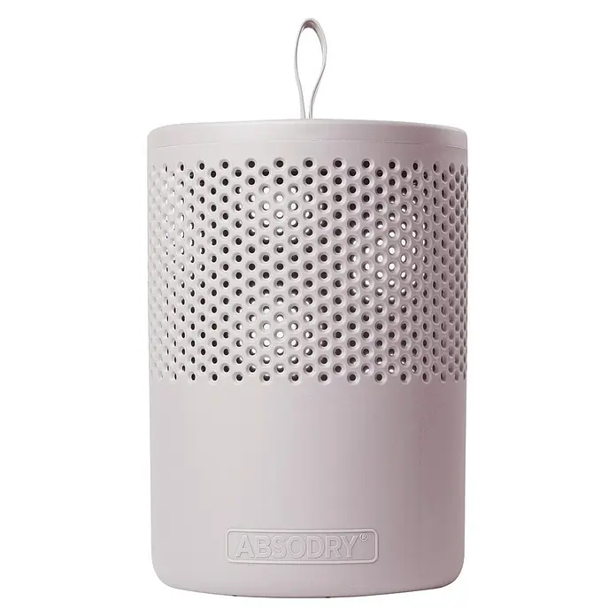 Absodry Duo Family Luftentfeuchter Series 6 - Pink, 1 Mon - 3 Mon - Der Absodry Luftentfeuchter ist ein zylindrisches Gerät mit Löchern und einer Aufhängeschlaufe, um Feuchtigkeit zu reduzieren.