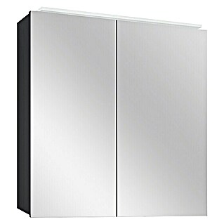 Camargue Led-spiegelkast Aluminio Black (b x h: 60 x 60 cm, Met verlichting, Aluminium, Zwart)