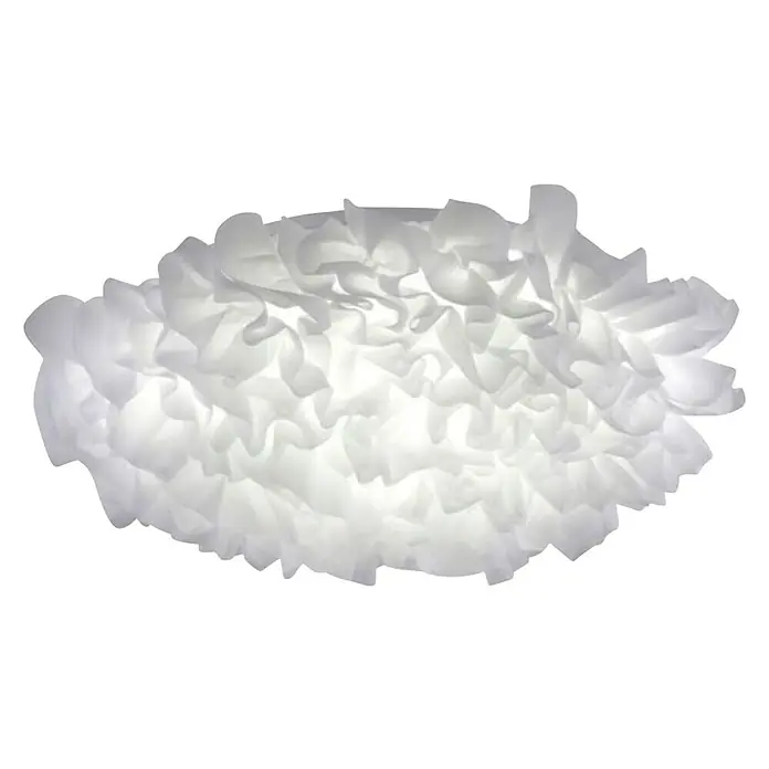 Just Light Plafón LED redondo Xenia - Ø x Al: 50 x 18 cm, Blanco - Esta elegante lámpara de techo con volantes blancos proporciona una iluminación ambiental suave en cualquier habitación. Perfecta para la sala de estar o el dormitorio.