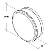 Air-Circle Wickelfalzrohr-Endkappe (Durchmesser: 150 mm, Stahlblech)